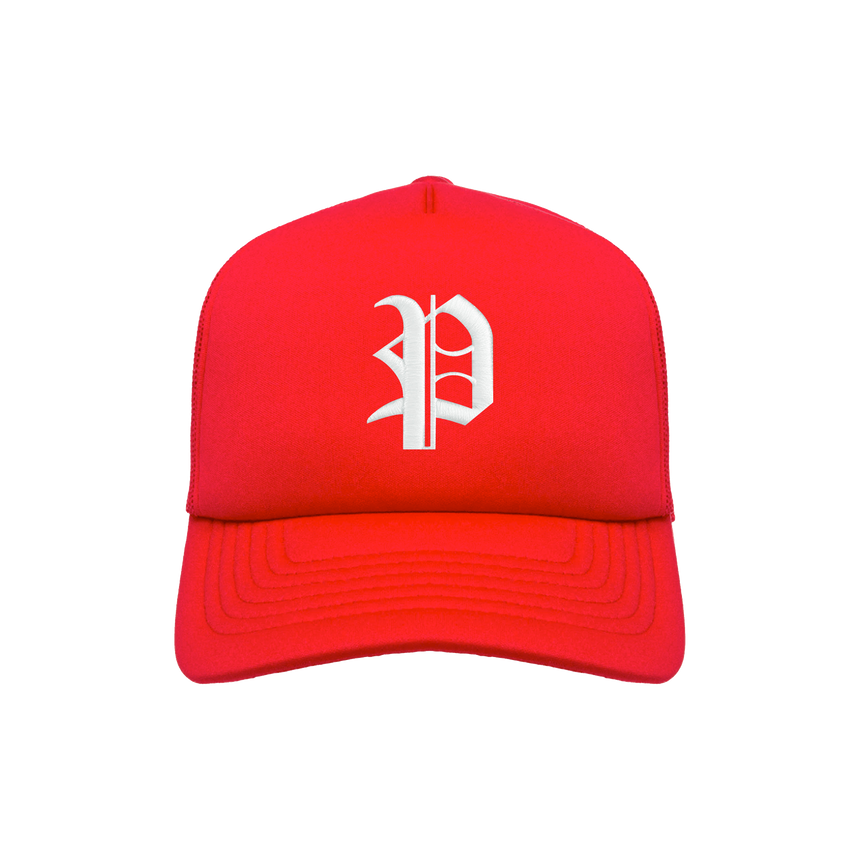 'P' Trucker Hat - Red