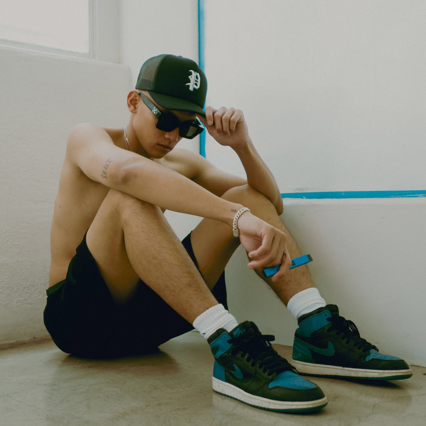 'P' Trucker Hat - Black