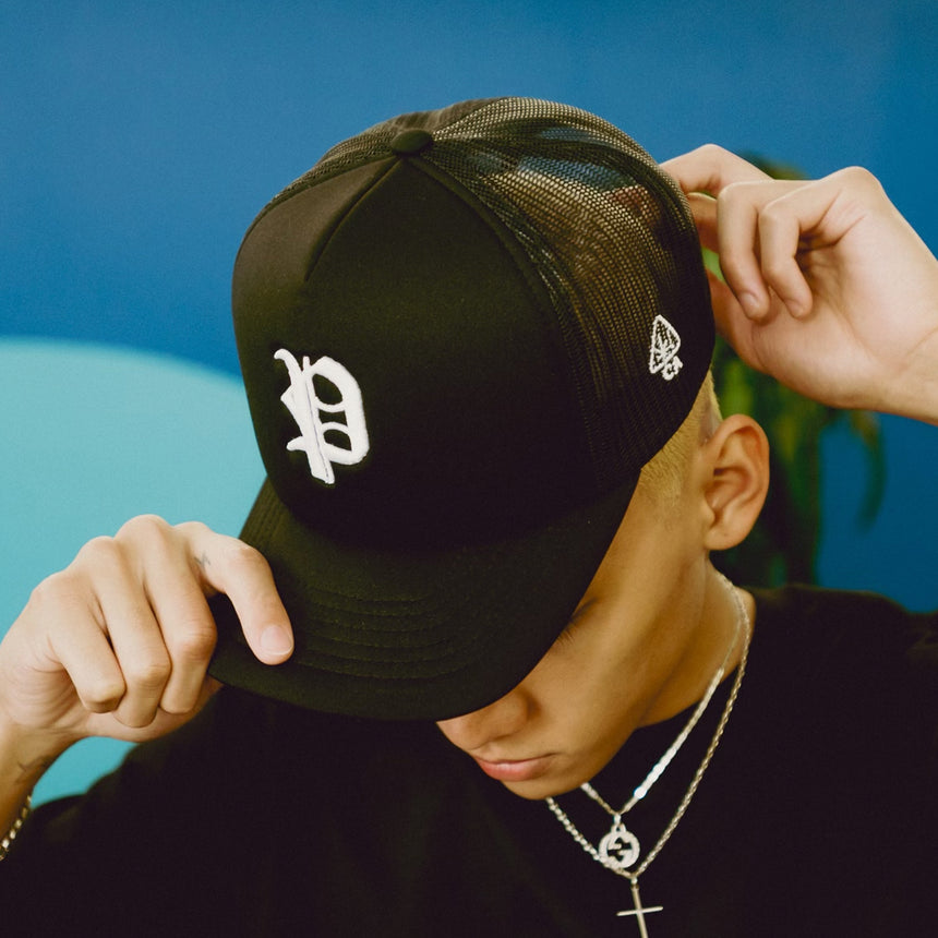 'P' Trucker Hat - Black